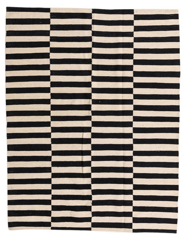 Detail image of 5' 4 x 7' 10 Hand Woven Kilim Modern Wool Rug