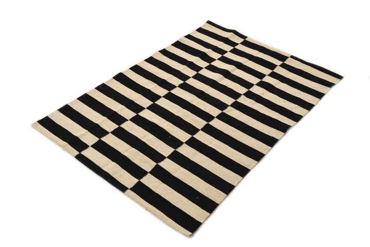 3' 4 x 4' 9 Hand Woven Kilim Modern Wool Rug
