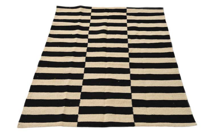 3' 4 x 4' 9 Hand Woven Kilim Modern Wool Rug
