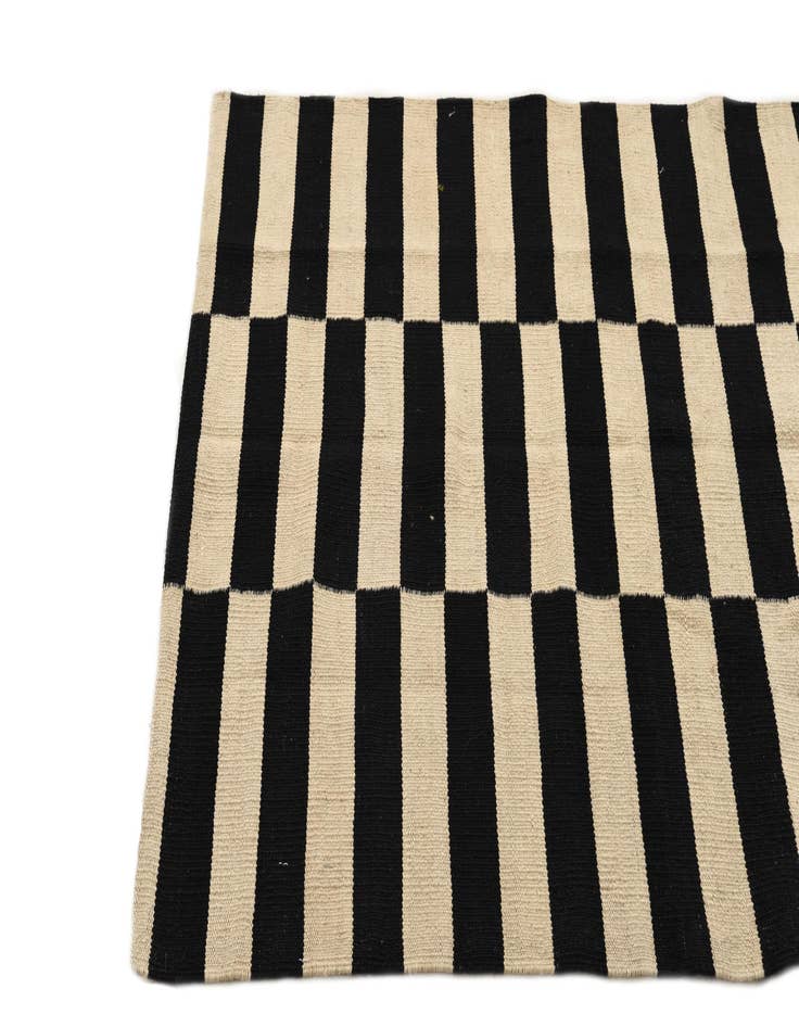 Detail image of 3' 4 x 4' 9  Hand Woven Kilim Modern Wool Rug