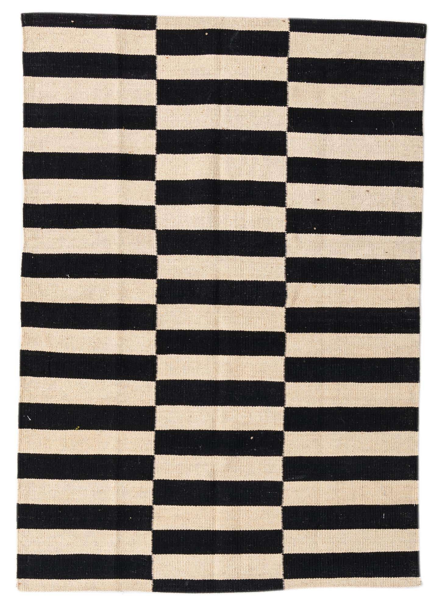 3' 4 x 4' 9 Hand Woven Kilim Modern Wool Rug