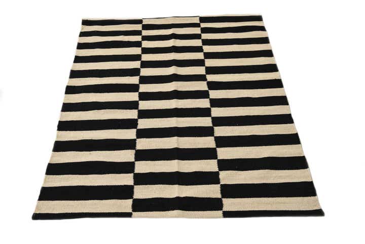 3' 5 x 4' 7 Hand Woven Kilim Modern Wool Rug