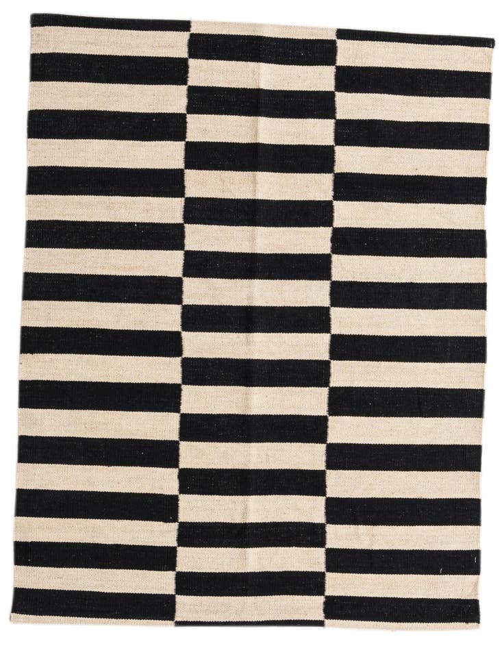 Detail image of 3' 5 x 4' 7 Hand Woven Kilim Modern Wool Rug