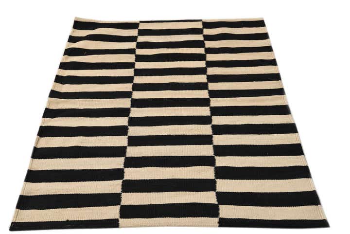 3' 3 x 4' 8 Hand Woven Kilim Modern Wool Rug