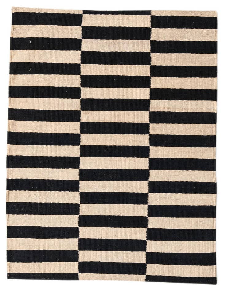 Detail image of 3' 3 x 4' 8 Hand Woven Kilim Modern Wool Rug