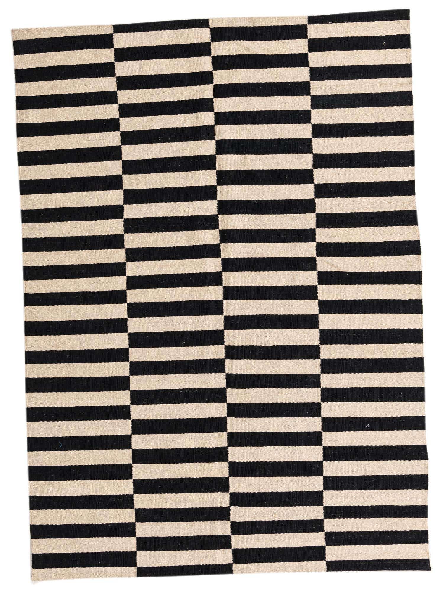 5' 7 x 7' 9 Hand Woven Kilim Modern Wool Rug