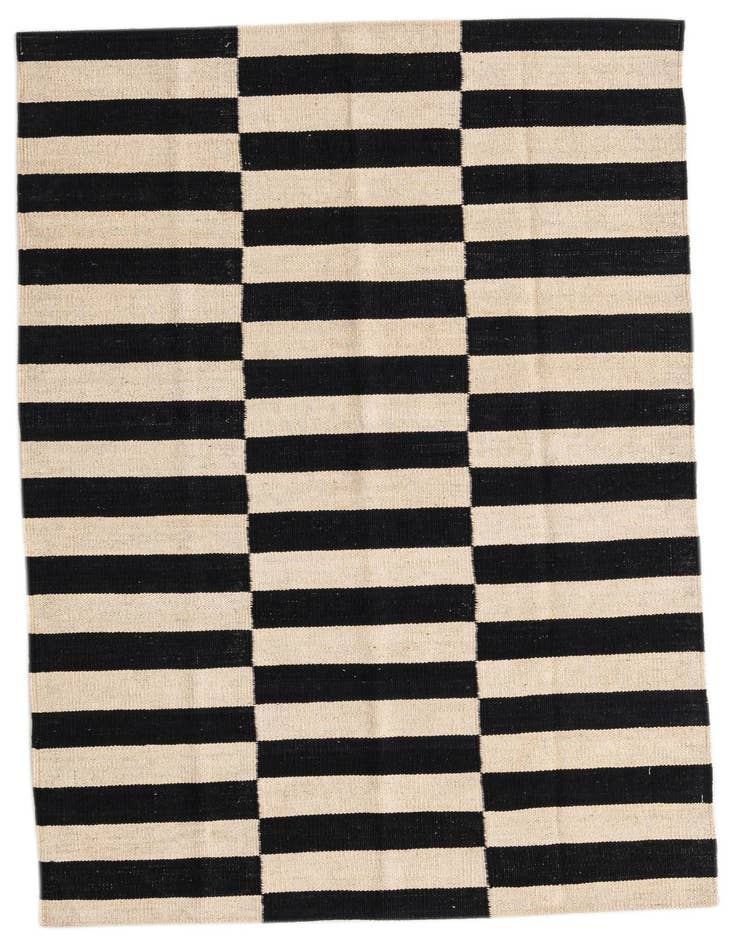 Detail image of 3' 4 x 4' 10 Hand Woven Kilim Modern Wool Rug
