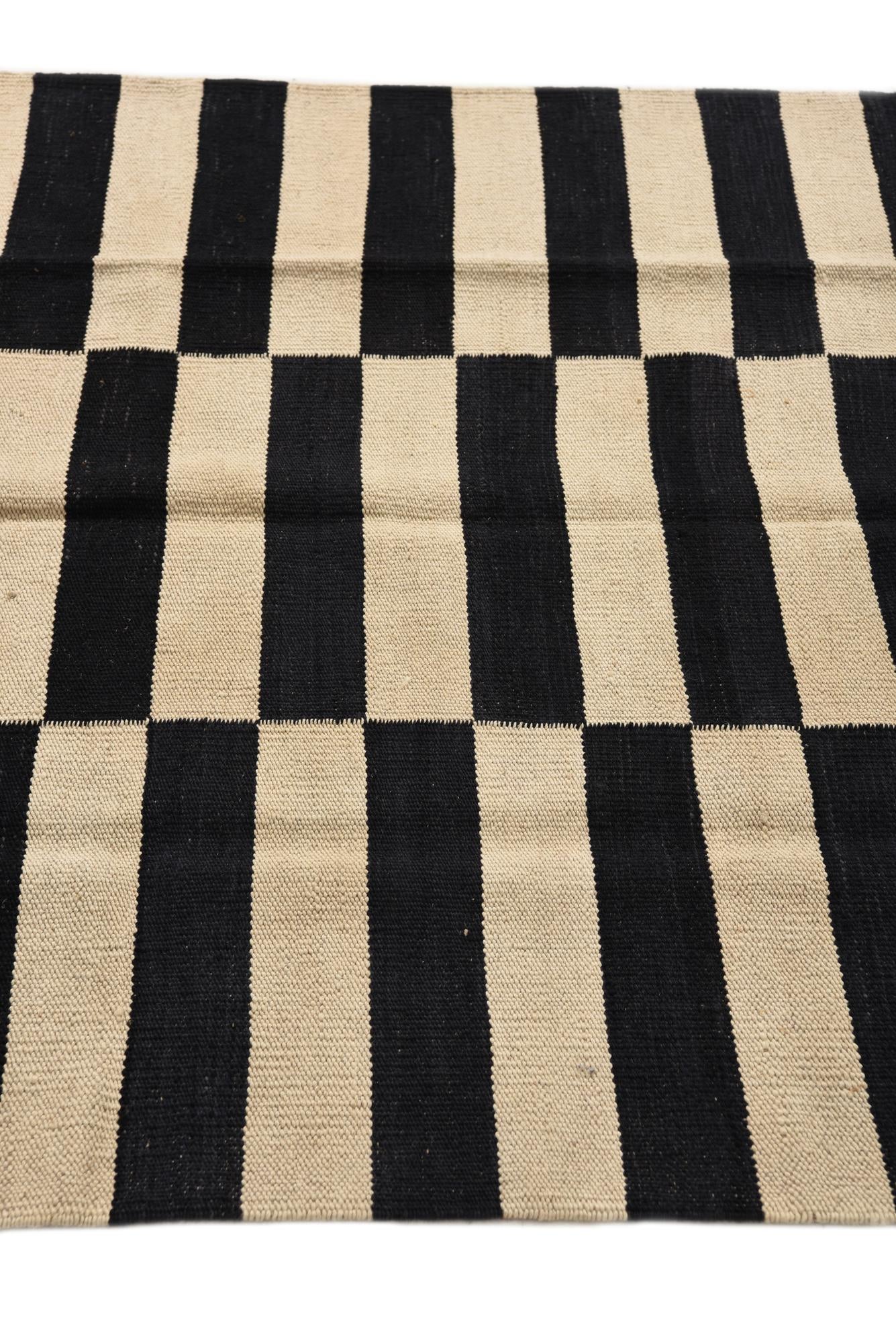 3' 3 x 4' 11 Hand Woven Kilim Modern Wool Rug