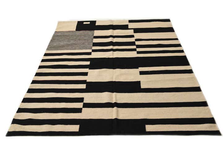 5' 9 x 7' 7 Hand Woven Kilim Modern Wool Rug
