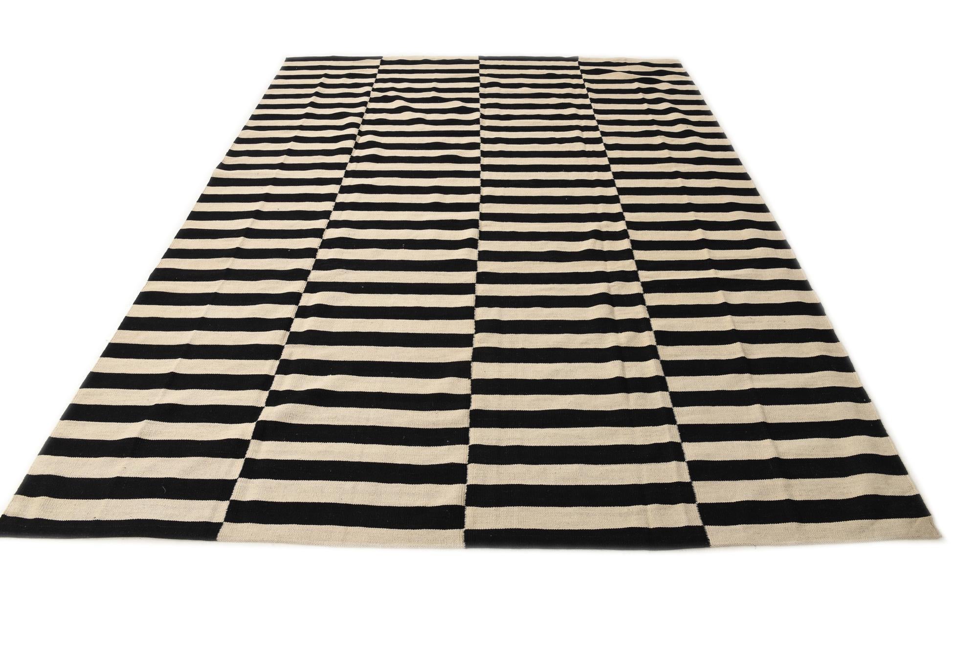 8' 2 x 11' 1 Hand Woven Kilim Modern Wool Rug