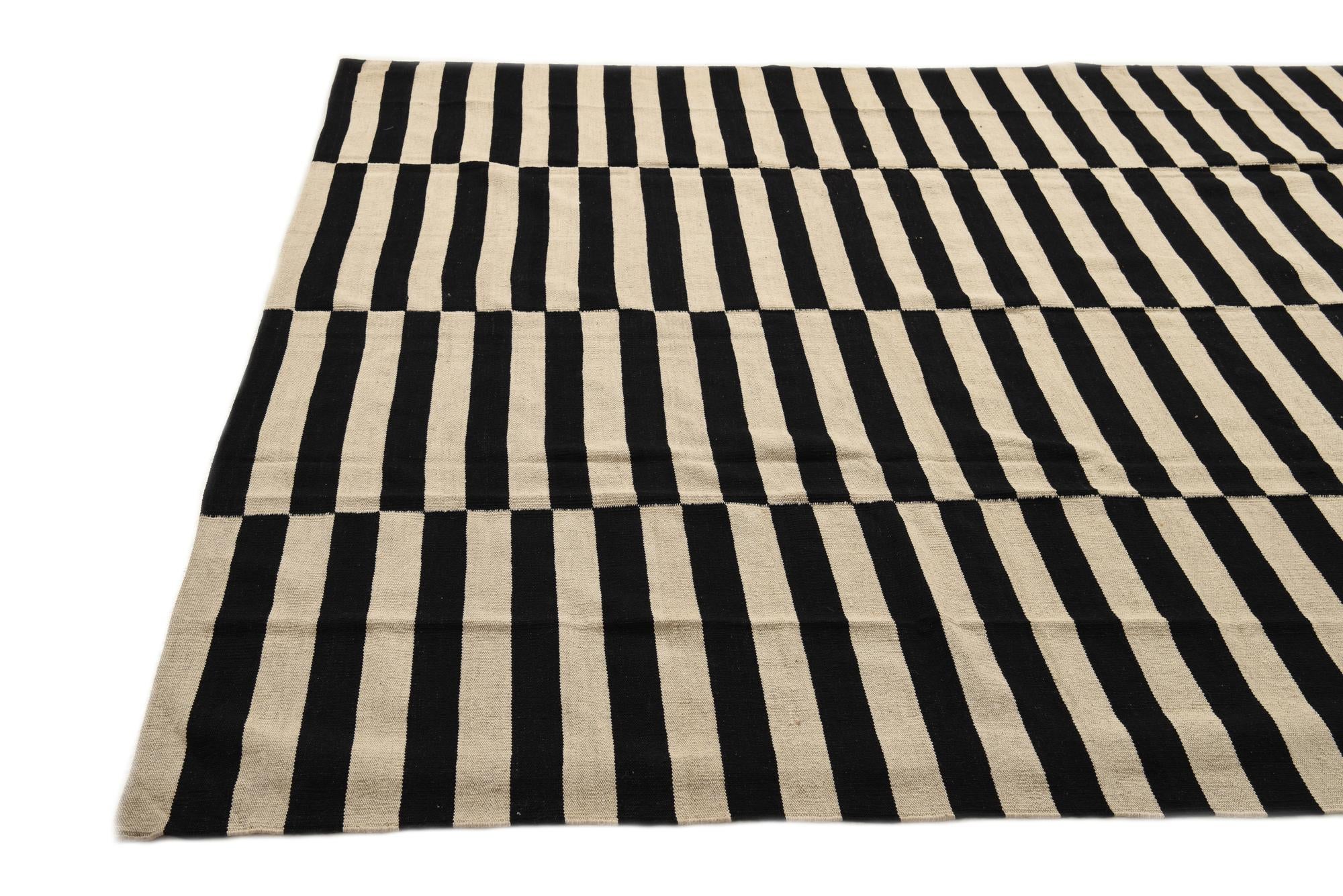 8' 2 x 11' 1 Hand Woven Kilim Modern Wool Rug
