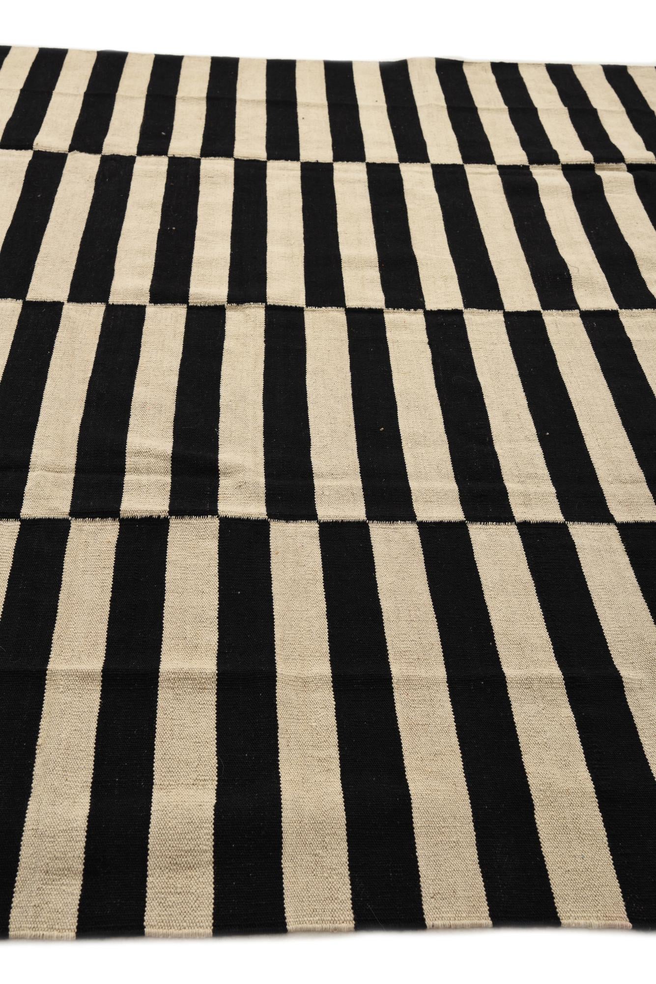 8' 2 x 11' 1 Hand Woven Kilim Modern Wool Rug
