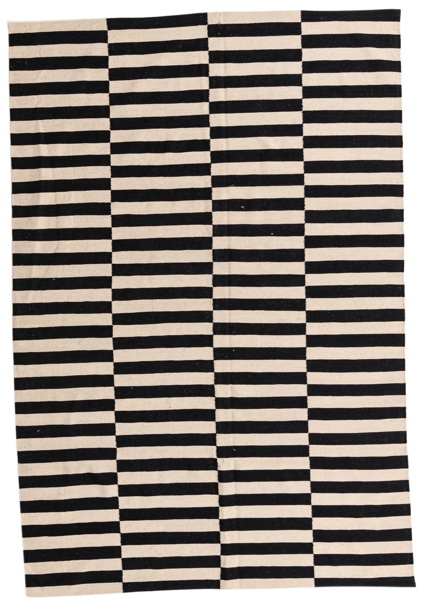 6' 7 x 9' 9 Hand Woven Kilim Modern Wool Rug