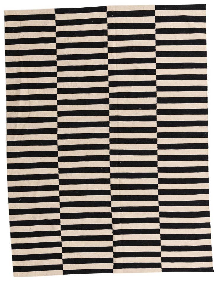 Detail image of 6' 7 x 9' 9 Hand Woven Kilim Modern Wool Rug