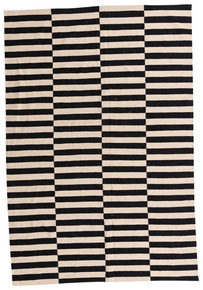 Detail image of 6' 7 x 9' 9 Hand Woven Kilim Modern Wool Rug