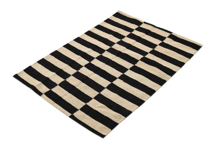 Detail image of 2' 8 x 3' 10 Hand Woven Kilim Modern Wool Rug