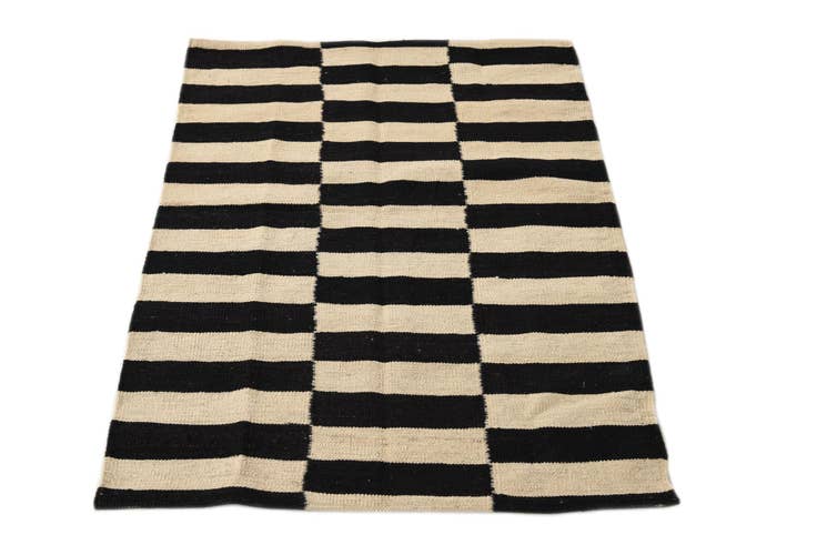 Detail image of 2' 8 x 3' 10 Hand Woven Kilim Modern Wool Rug