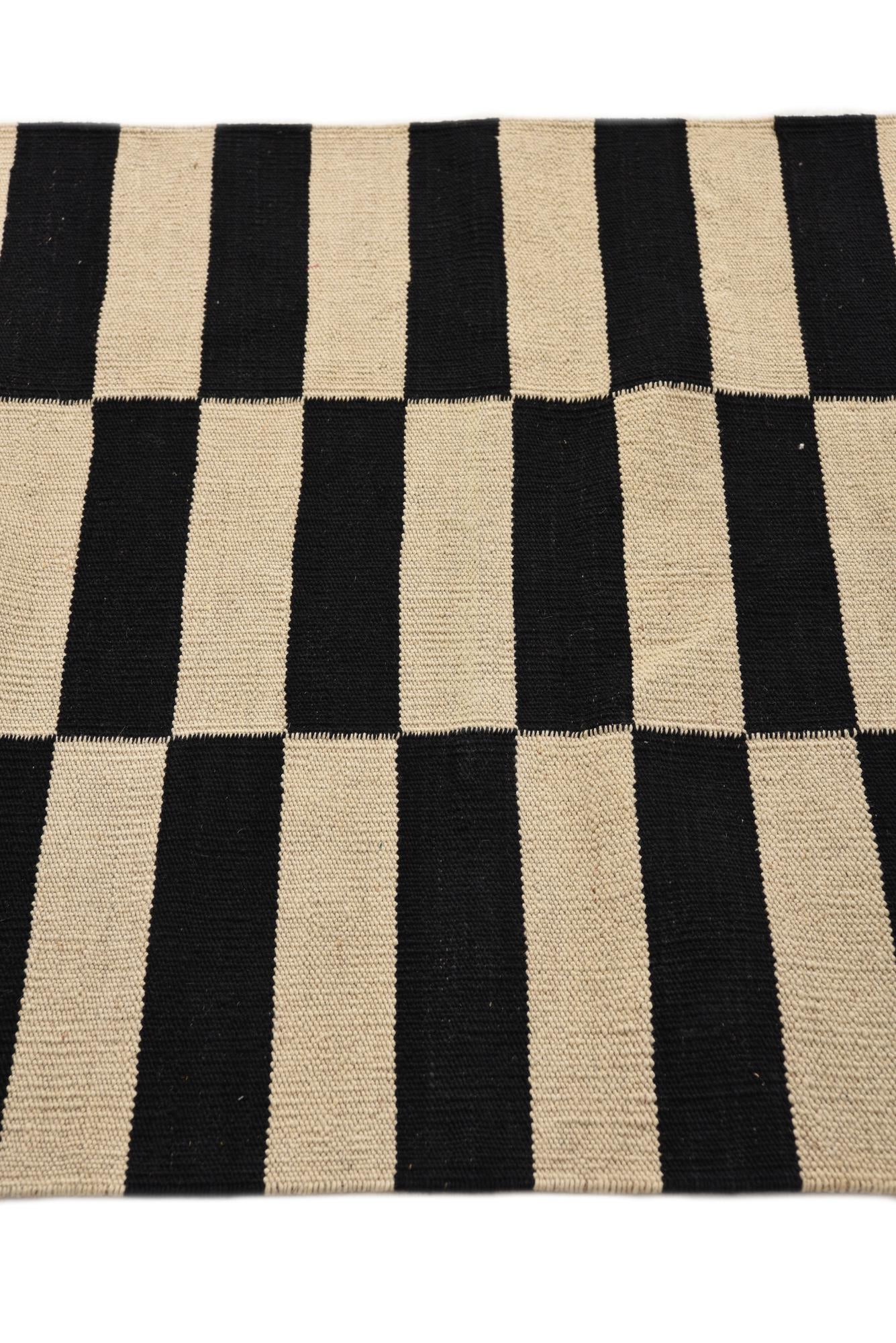 2' 8 x 3' 9 Hand Woven Kilim Modern Wool Rug