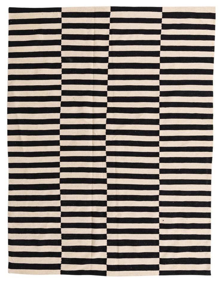 Detail image of 6' 4 x 9' 10 Hand Woven Kilim Modern Wool Rug