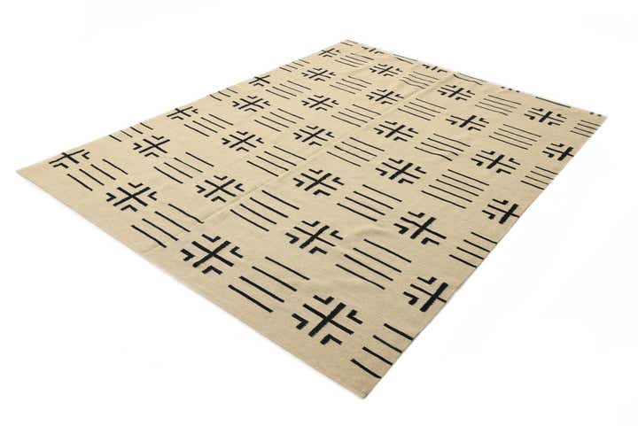 7' 11 x 9' 3 Hand Woven Kilim Modern Wool Rug