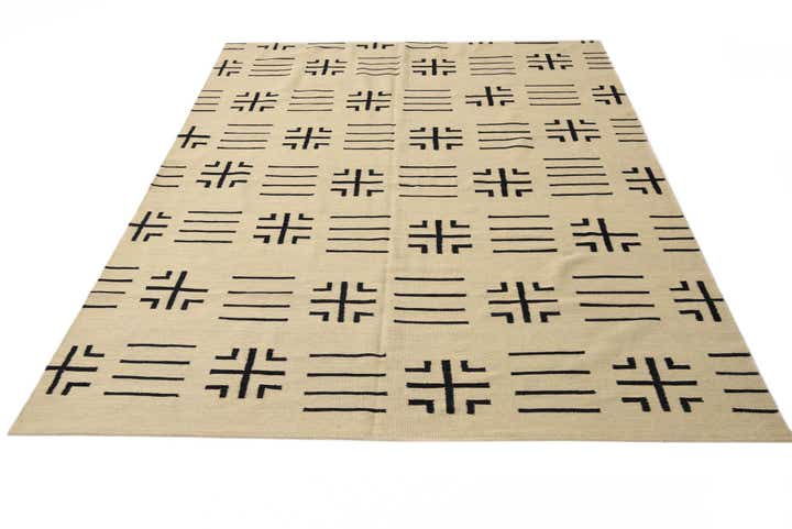 7' 11 x 9' 3 Hand Woven Kilim Modern Wool Rug