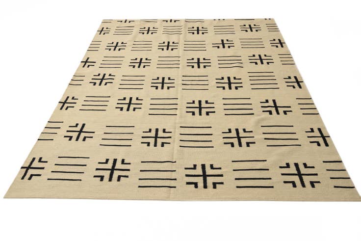 Detail image of 7' 11 x 9' 3 Hand Woven Kilim Modern Wool Rug
