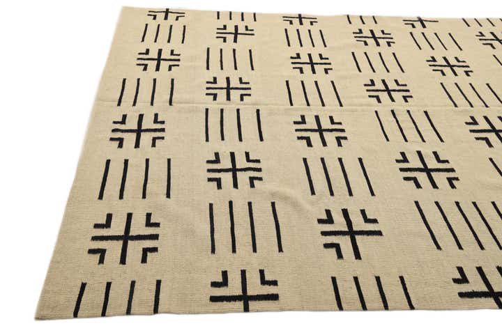7' 11 x 9' 3 Hand Woven Kilim Modern Wool Rug