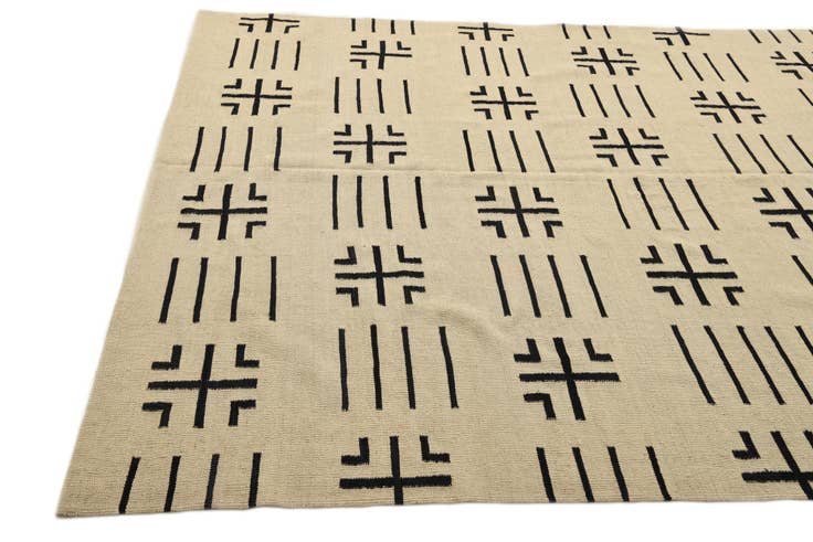 Detail image of 7' 11 x 9' 3 Hand Woven Kilim Modern Wool Rug