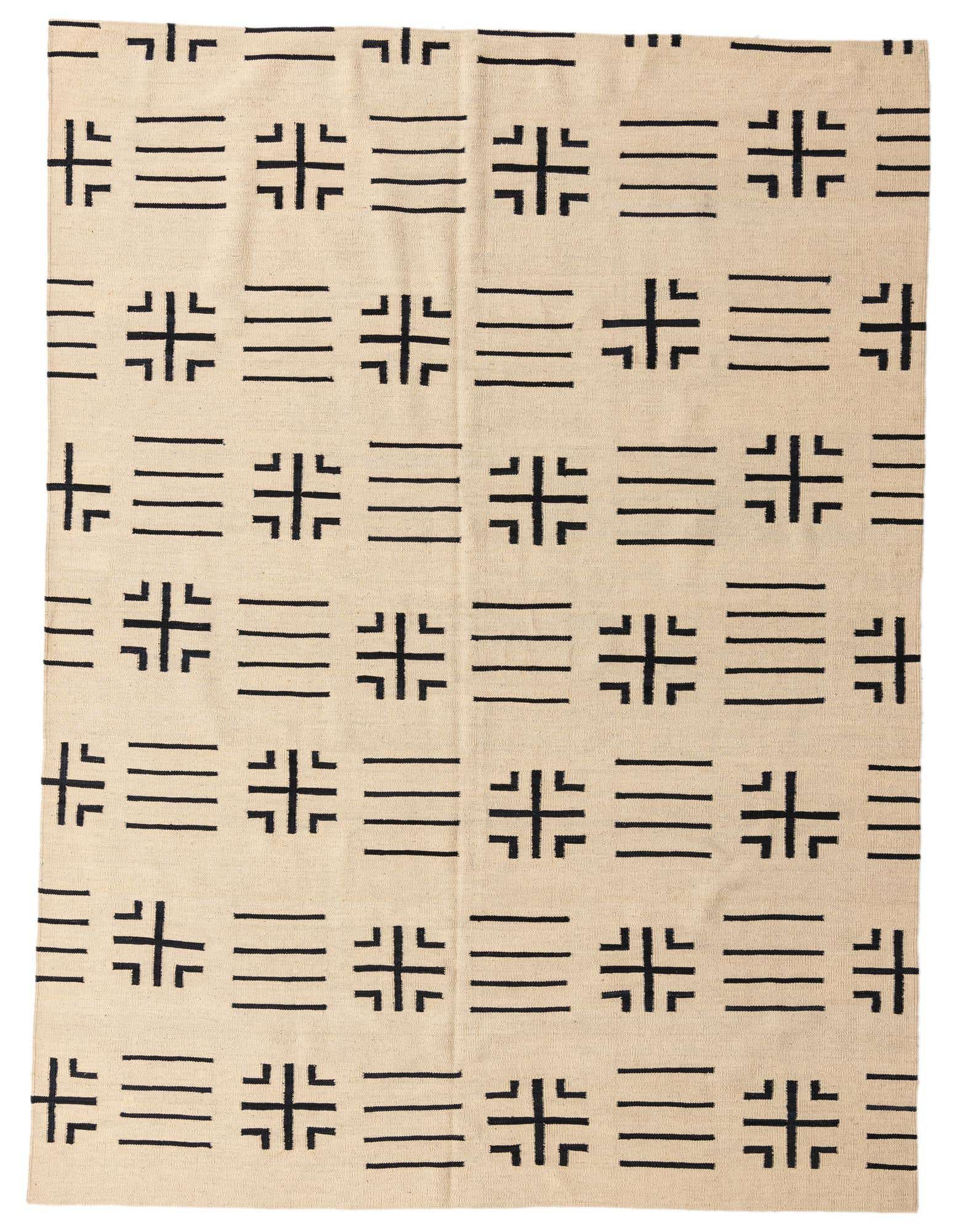7' 11 x 9' 3 Hand Woven Kilim Modern Wool Rug