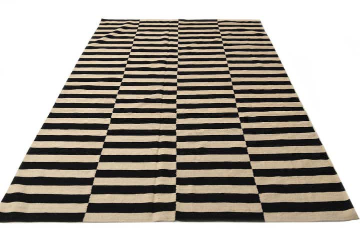 6' 6 x 9' 10 Hand Woven Kilim Modern Wool Rug