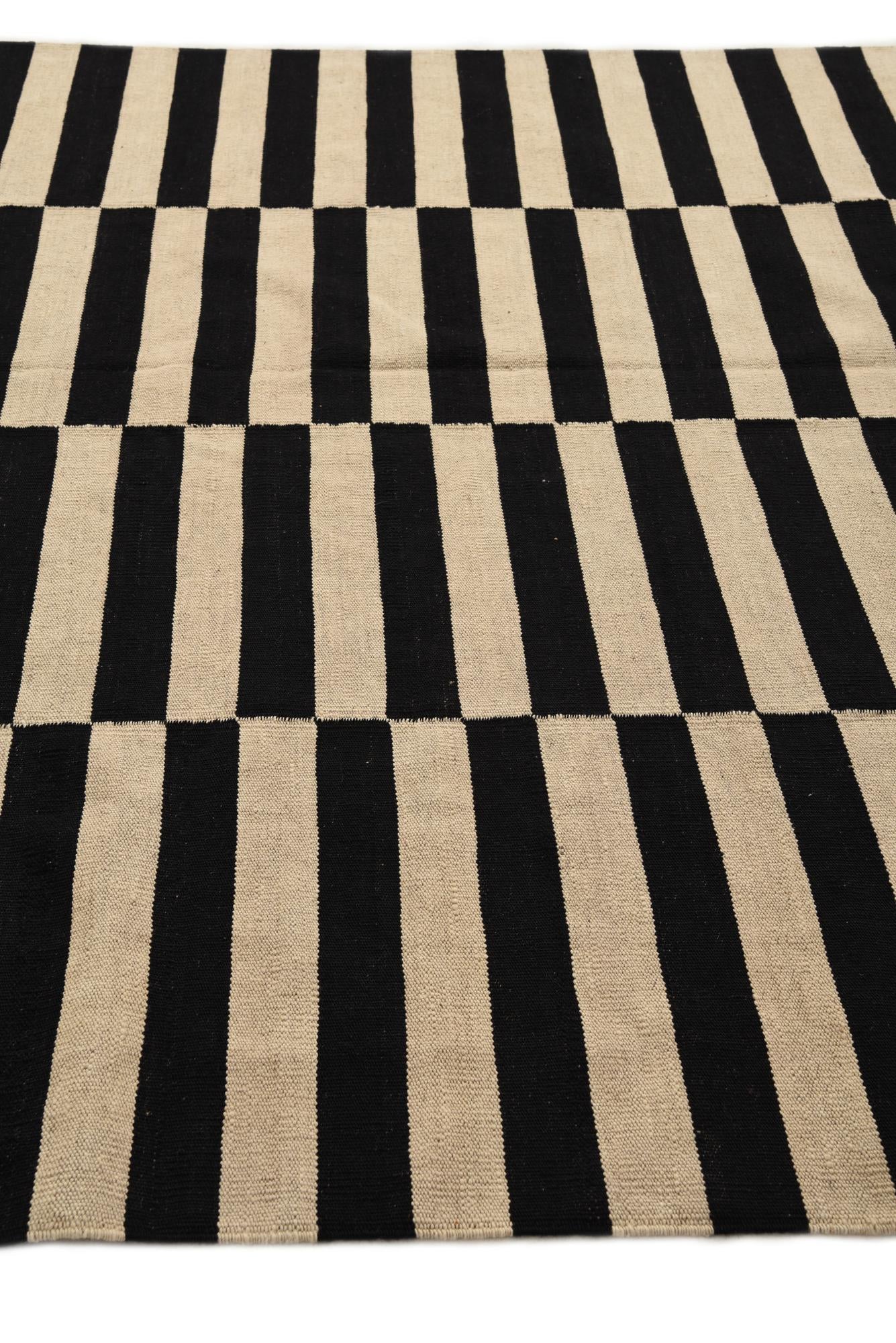 6' 6 x 9' 10 Hand Woven Kilim Modern Wool Rug