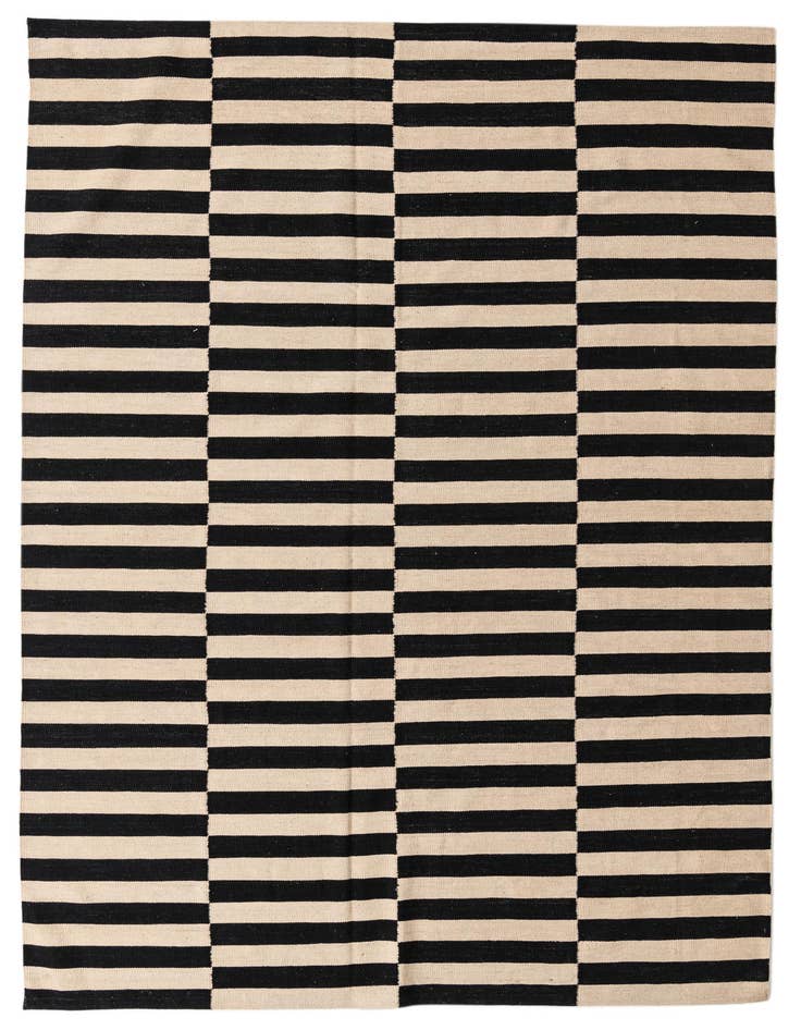 Detail image of 6' 6 x 9' 10 Hand Woven Kilim Modern Wool Rug