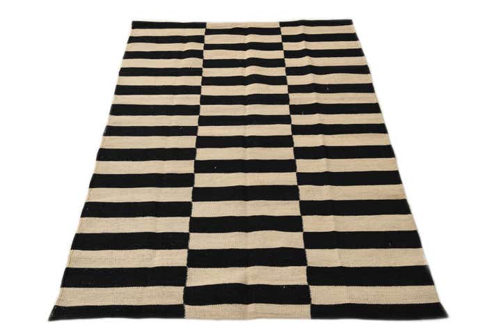 3' 4 x 5' Hand Woven Kilim Modern Wool Rug