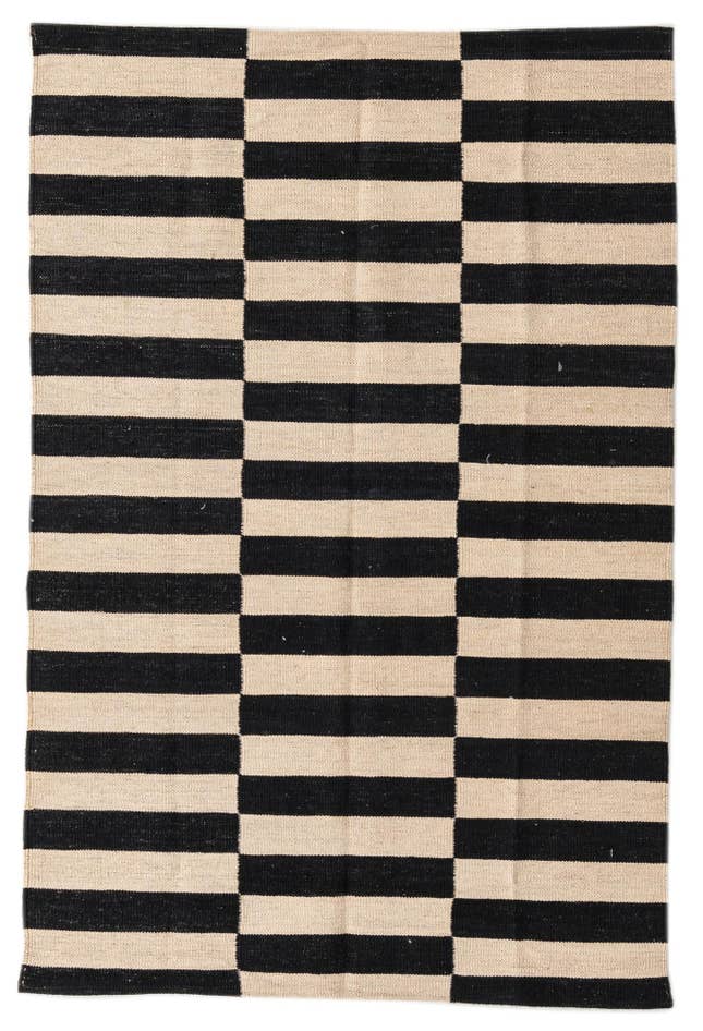 Detail image of 3' 4 x 5' Hand Woven Kilim Modern Wool Rug