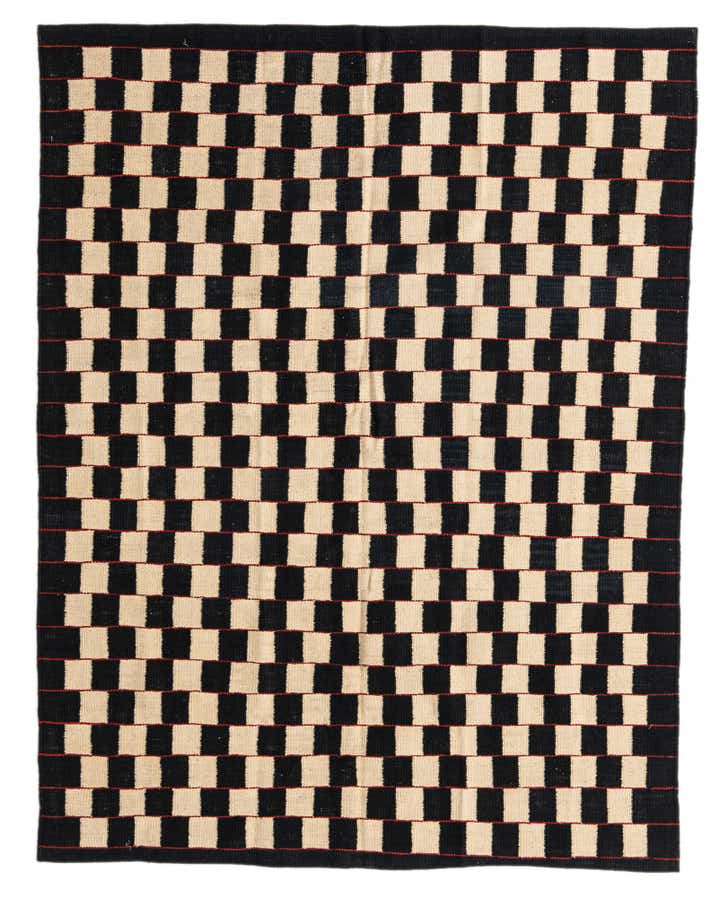 4' 9 x 6' 2 Hand Woven Kilim Modern Wool Rug