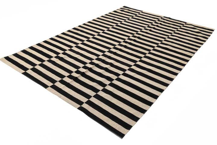 6' 8 x 9' 9 Hand Woven Kilim Modern Wool Rug