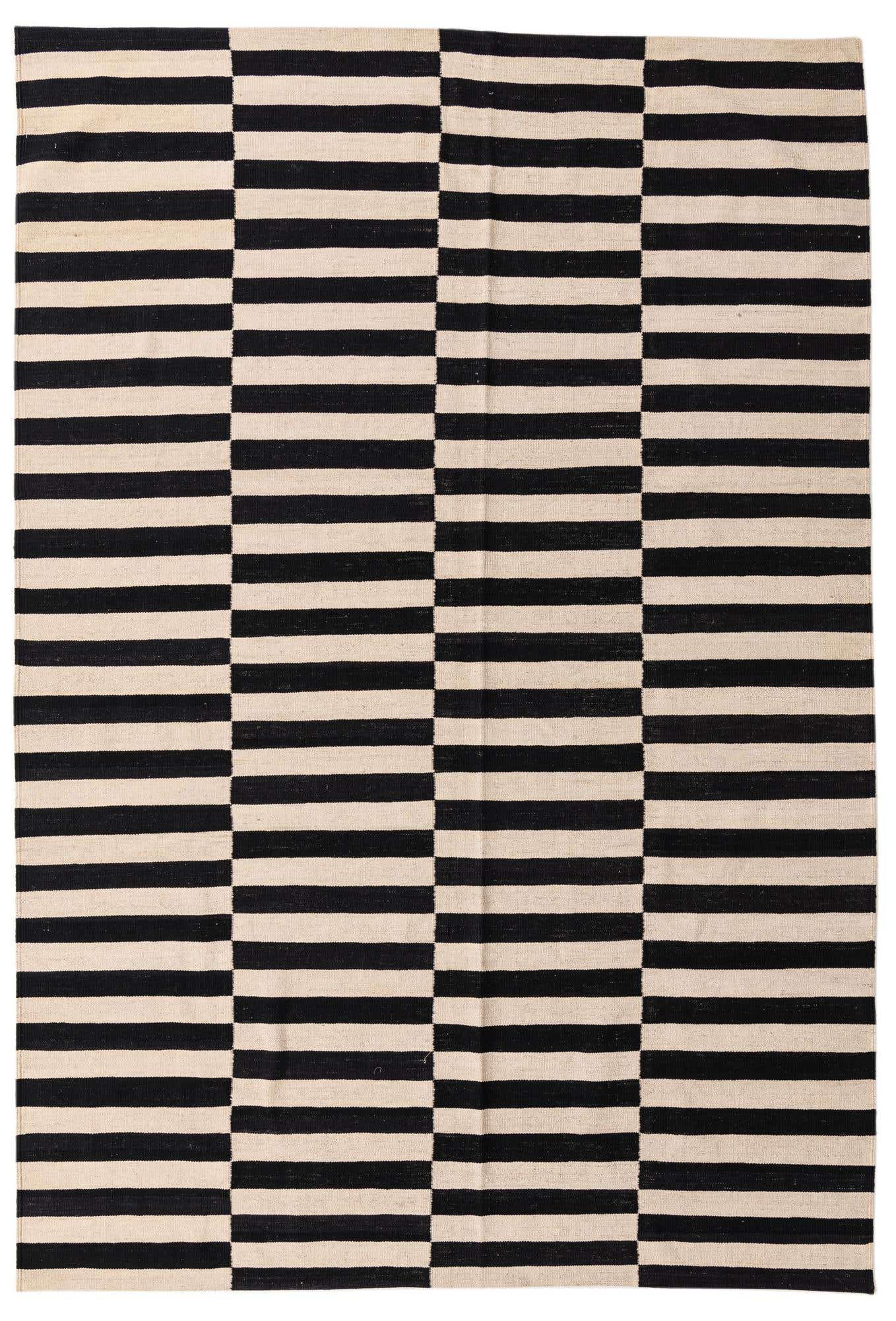6' 8 x 9' 9 Hand Woven Kilim Modern Wool Rug