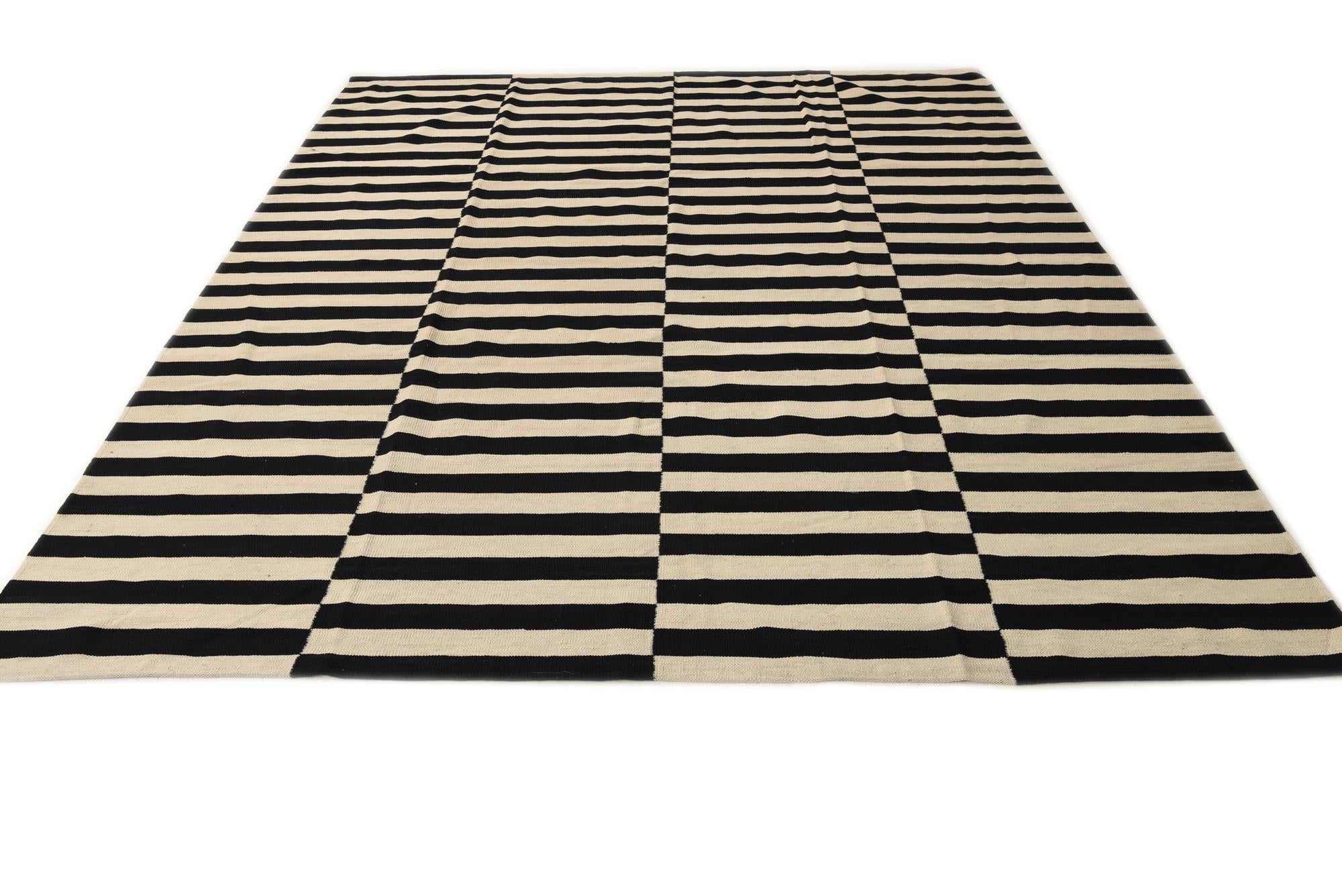 8' 4 x 10' 1 Hand Woven Kilim Modern Wool Rug