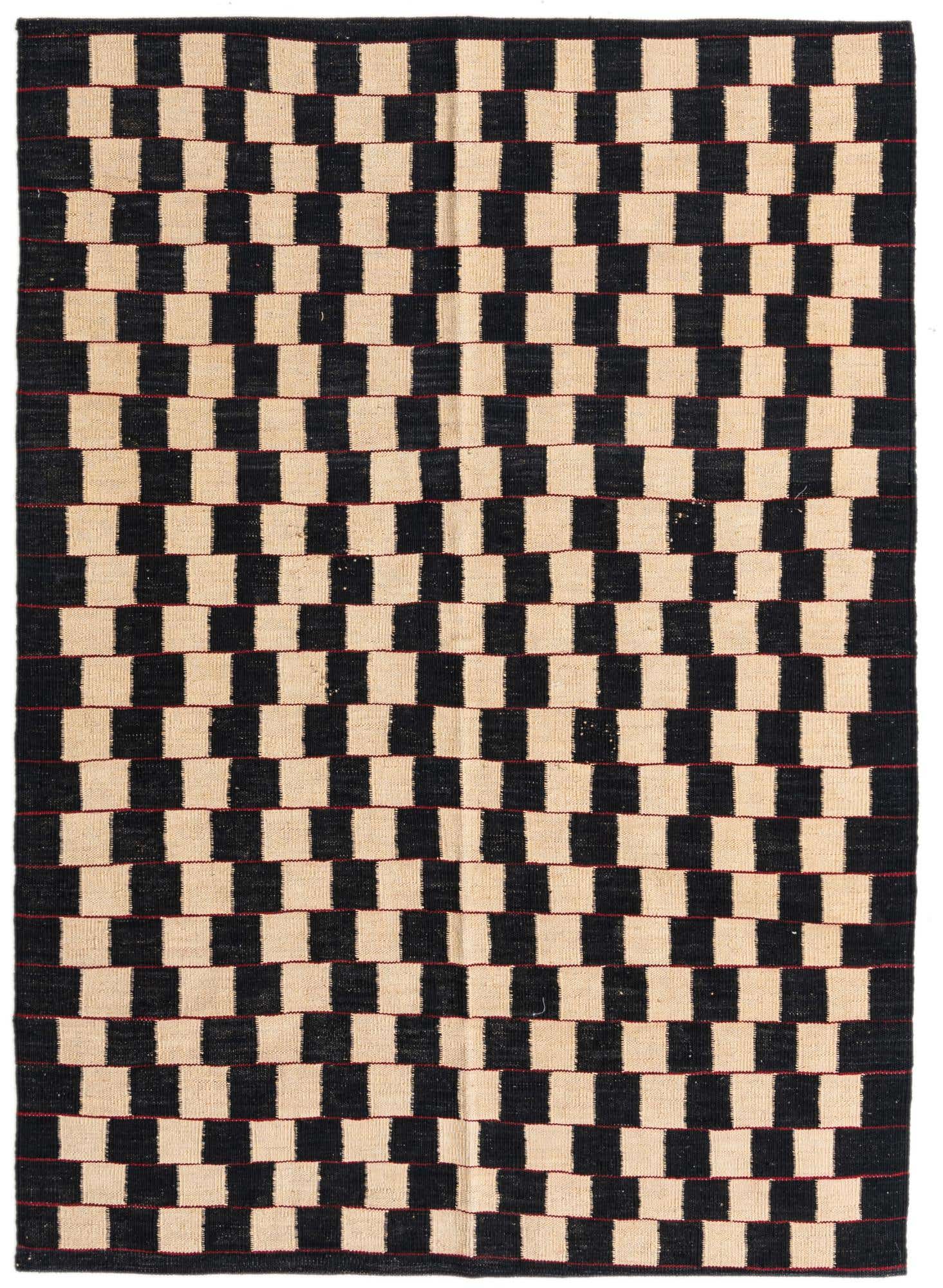 4' 3 x 5' 10 Hand Woven Kilim Modern Wool Rug