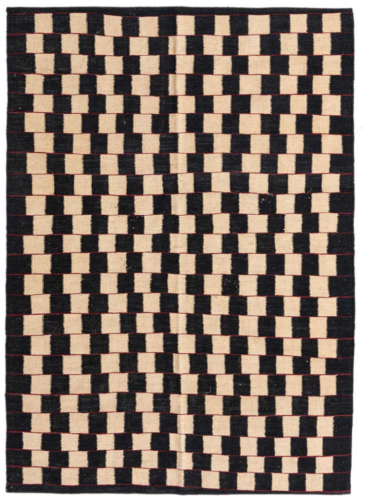 4' 3 x 5' 10 Hand Woven Kilim Modern Wool Rug