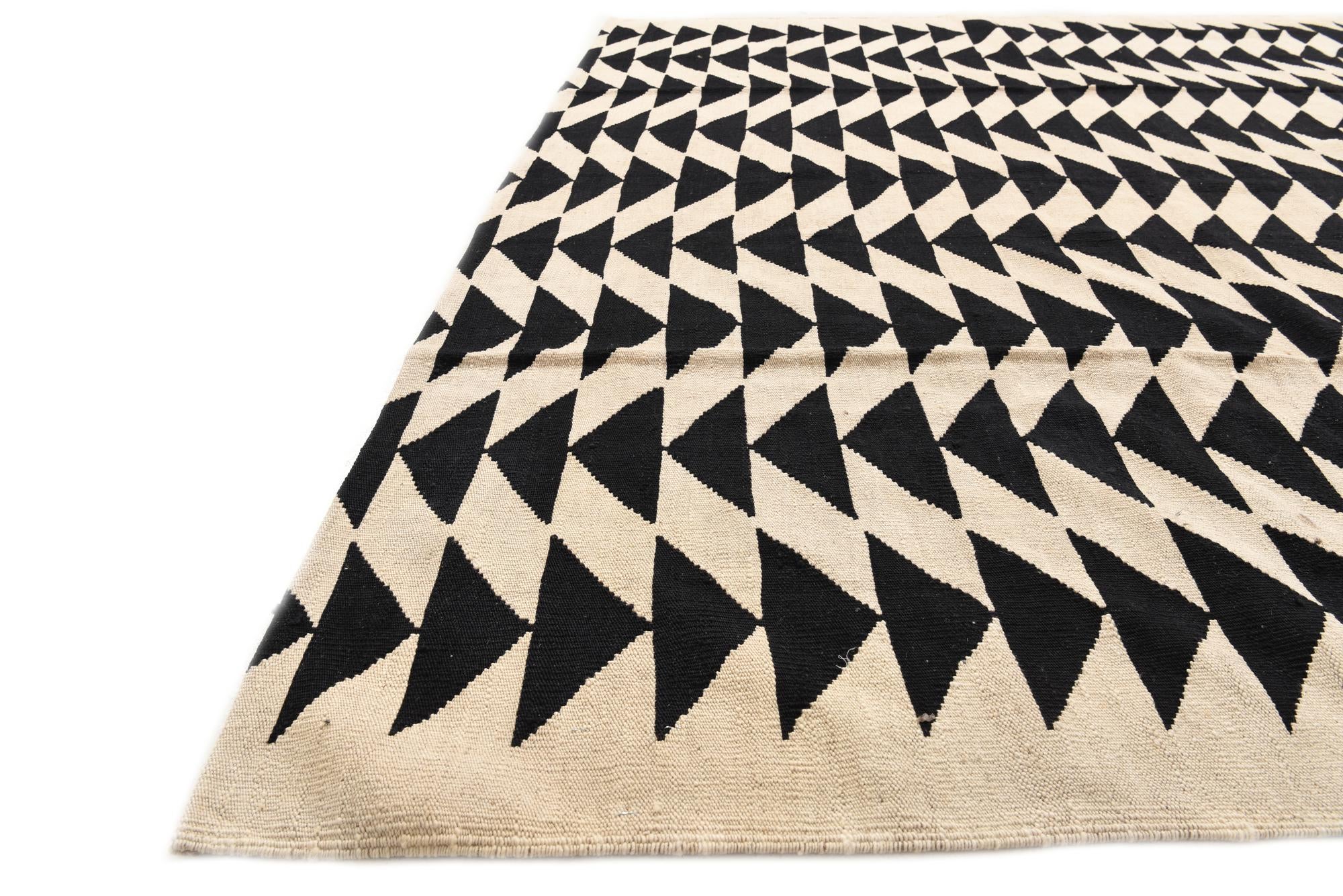 8' 3 x 10' Hand Woven Kilim Modern Wool Rug