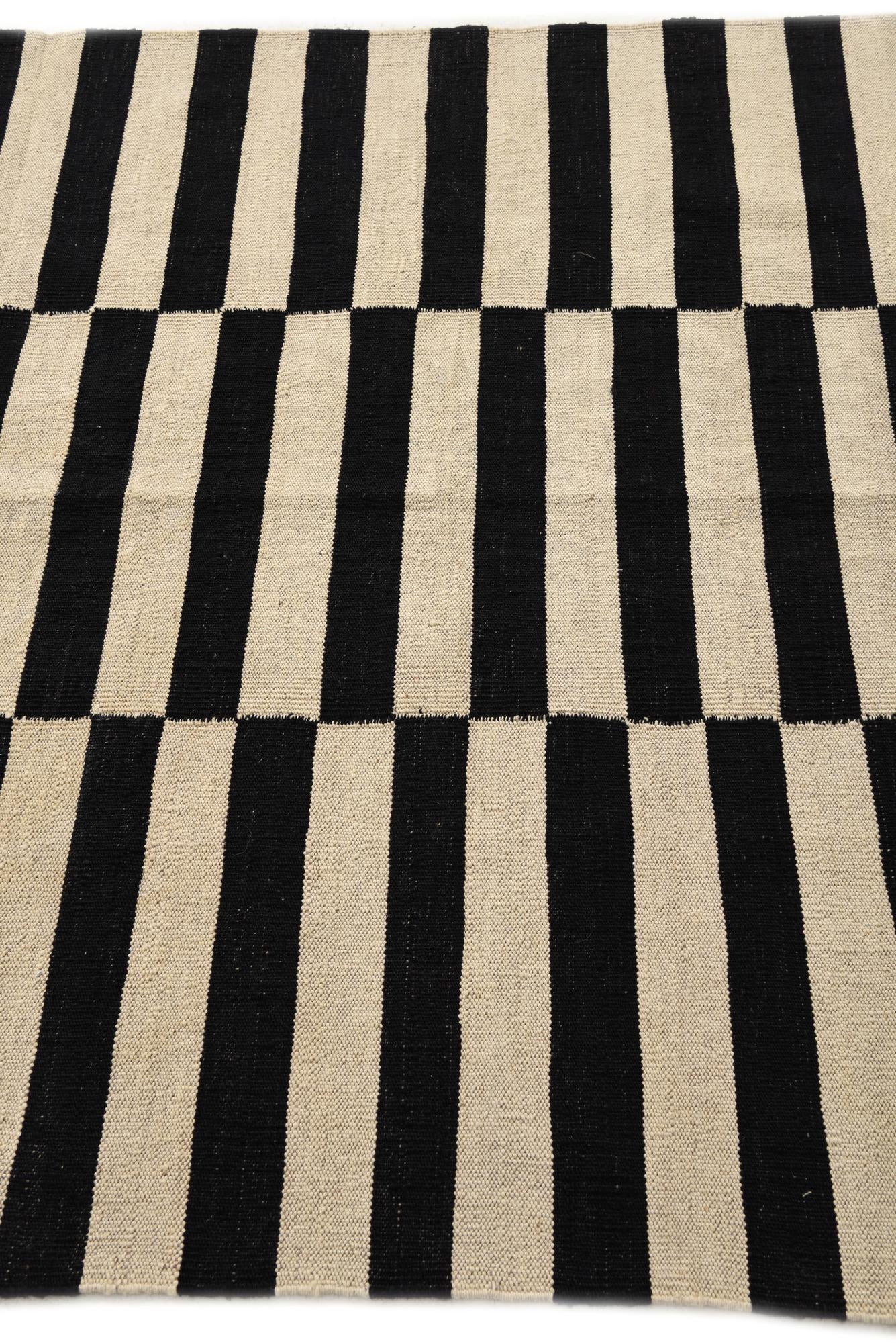 4' 2 x 5' 10 Hand Woven Kilim Modern Wool Rug