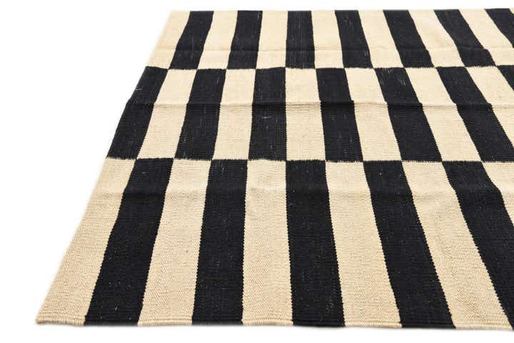 3' 4 x 4' 10 Hand Woven Kilim Modern Wool Rug