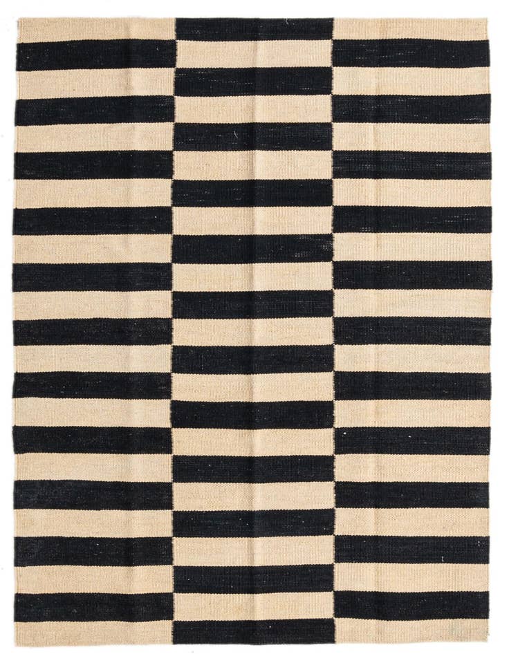 Detail image of 3' 4 x 4' 10 Hand Woven Kilim Modern Wool Rug