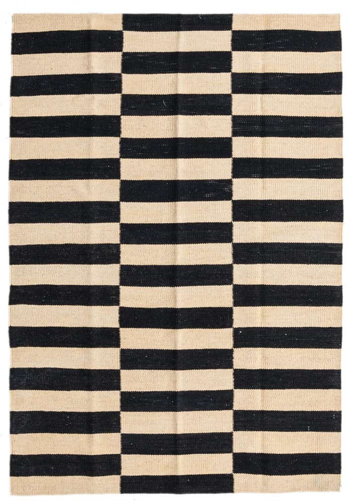 3' 4 x 4' 10 Hand Woven Kilim Modern Wool Rug