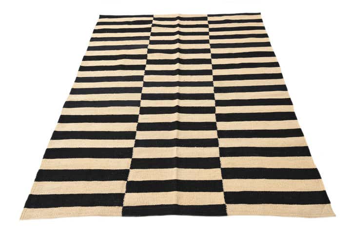4' 2 x 5' 10 Hand Woven Kilim Modern Wool Rug