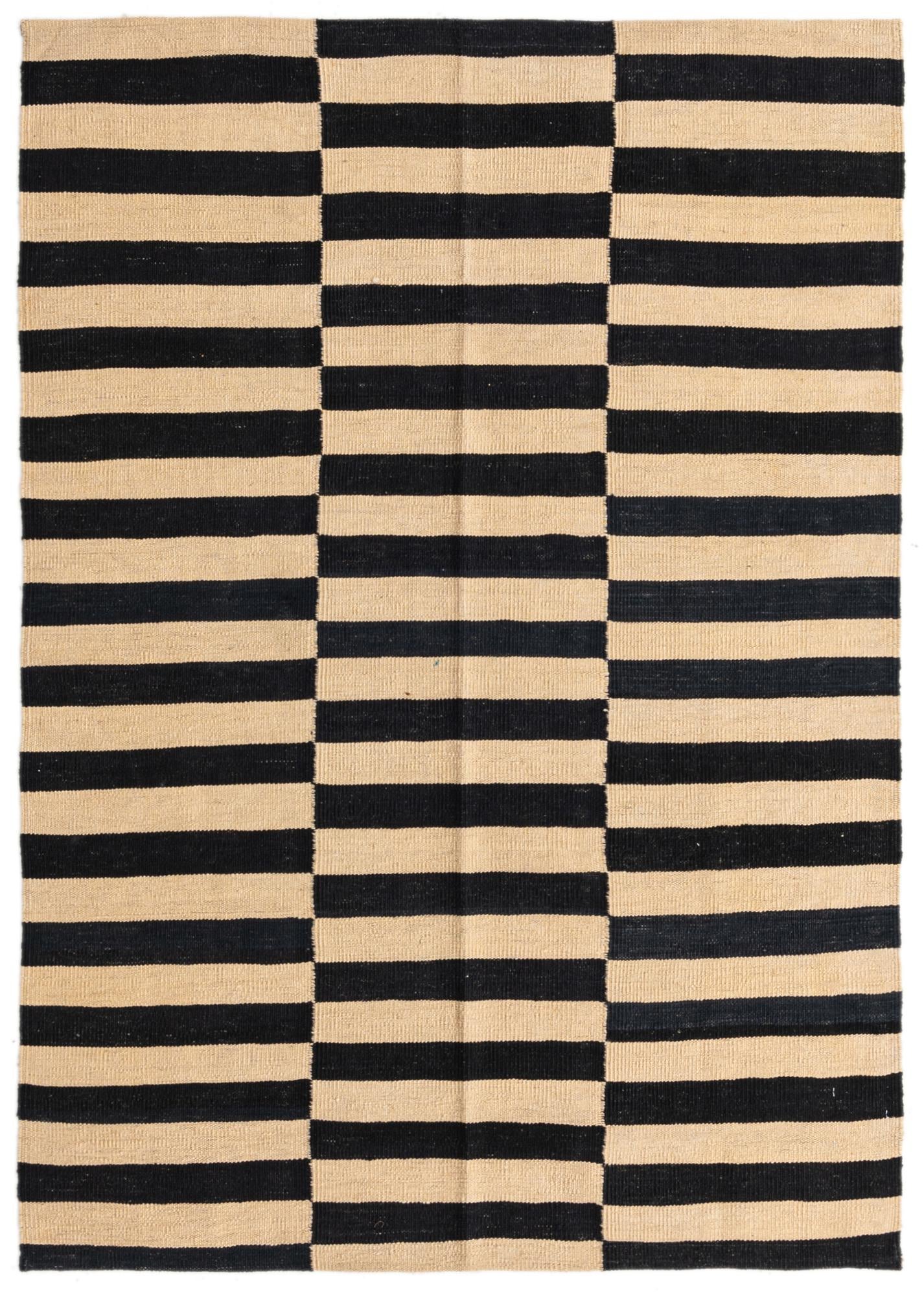 4' 2 x 5' 10 Hand Woven Kilim Modern Wool Rug