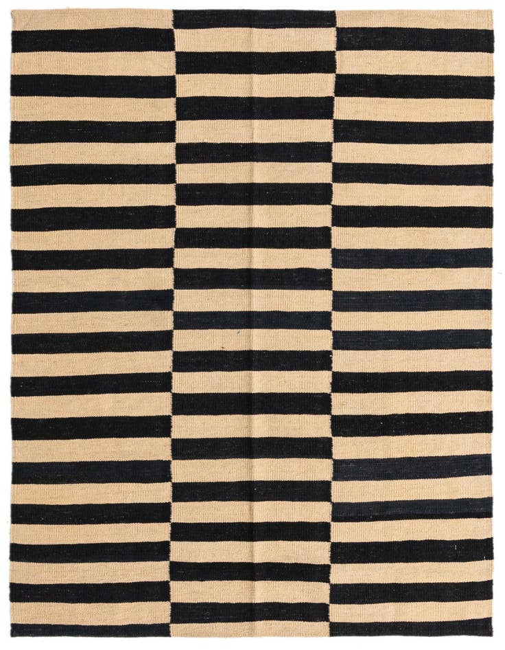 Detail image of 4' 2 x 5' 10 Hand Woven Kilim Modern Wool Rug
