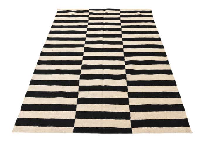 4' 3 x 5' 10 Hand Woven Kilim Modern Wool Rug