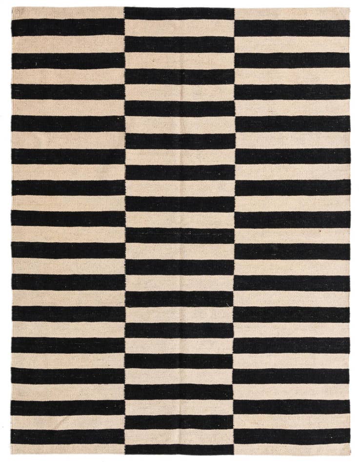Detail image of 4' 3 x 5' 10 Hand Woven Kilim Modern Wool Rug
